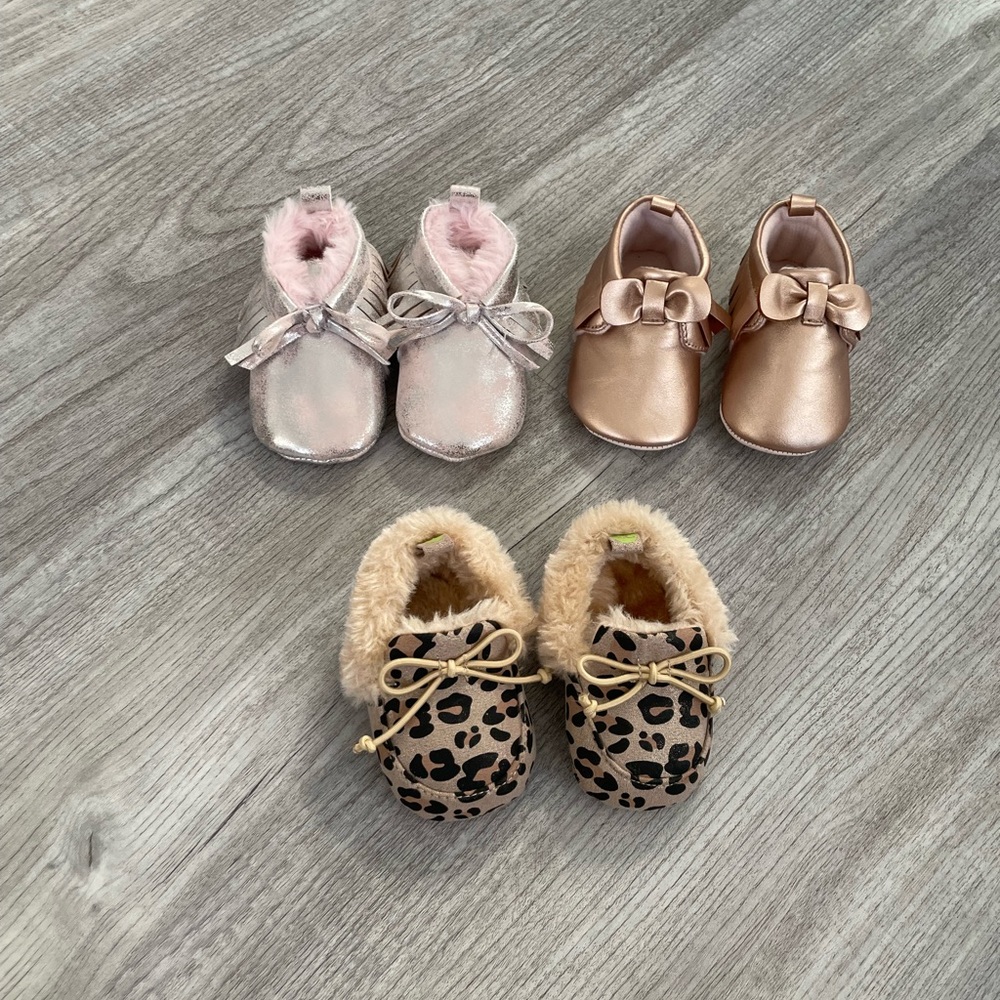 Baby girl moccasin shoe bundle